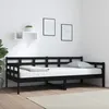 Image de Lit De Jour Sans Matelas Noir Bois De Pin Massif 90x200 Cm Vidaxl