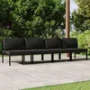 Image de vidaXL Canapé de jardin 4 places avec coussins Aluminium Anthracite ensemble de canapés de jardin ensemble de canapés 3107785