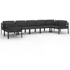 Image de Vidaxl salon de jardin 7 pcs avec coussins aluminium anthracite