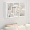 Image de vidaXL Étagère murale 85x16x525 cm Bois reconstitué Blanc Étagère flottante Rangement CD & livres Présentoir mural 801418