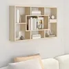 Image de vidaXL Étagère murale 85x16x525 cm Bois reconstitué Chêne Sonoma Étagère flottante Rangement CD & livres Présentoir 801421