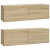 Image de Meubles Tv Muraux 2pcs Chêne Sonoma 100x30x30cm Bois Ingénierie Vidaxl