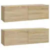 Image de Vidaxl meubles tv muraux 2pcs chêne sonoma 100x30x30cm bois ingénierie