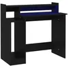 Image de Bureau Avec Lumières Led Noir 97x45x90 Cm Bois D'ingénierie Vidaxl