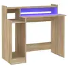Image de Vidaxl bureau avec lumières led chêne 97x45x90 cm bois d'ingénierie