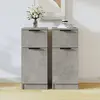 Image de Buffets 2 Pcs Gris Béton 30x30x70 Cm Bois D'ingénierie Vidaxl