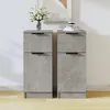 Image de 811124 vidaXL Buffets 2 pcs Gris béton 30x30x70 cm Bois dingénierie