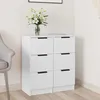 Image de Buffets 2 Pcs Blanc 30x30x70 Cm Bois D'ingénierie Vidaxl