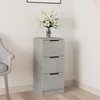 Image de Buffet Bas - Gris Béton - Bois Dingénierie - 3 Tiroirs - 70 cm de Hauteur - Contemporain