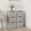 Image de Buffets 2 Pcs Gris Béton 30x30x70 Cm Bois D'ingénierie Vidaxl
