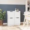 Image de vidaXL 2x Buffets Armoires Latérales Tables dAppoint Tables de Chevet Chambre à Coucher Salle de Séjour Intérieur Blanc 811170