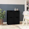 Image de vidaXL Buffets 2 pcs noir 30x30x70 cm bois dingénierie armoire meuble de rangement buffet meuble meuble dappoint 811172