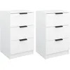 Image de Tables De Chevet 2 Pcs Blanc 40x36x65 Cm Vidaxl