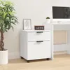 Image de vidaXL Classeur mobile avec roues Blanc 45x38x54 cm Bois dingénierie 811520