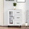 Image de Buffet Blanc 69,5x34x90 Cm Bois D'ingénierie Vidaxl