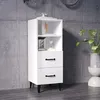 Image de Buffet Blanc Brillant 34,5x34x90 Cm Bois D'ingénierie Vidaxl