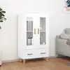 Image de Buffet Haut Blanc 70x31x115 Cm Bois D'ingénierie Vidaxl