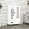 Image de Buffet Haut Blanc 70x31x115 Cm Bois D'ingénierie Vidaxl