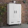 Image de Buffet Haut Blanc 70x31x115 Cm Bois D'ingénierie Vidaxl