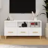 Image de Meuble Tv Blanc Brillant 102x36x50 Cm Bois D'ingénierie Vidaxl