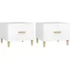 Image de Tables Basses 2 Pcs Blanc 50x50x40 Cm Bois D'ingénierie Vidaxl
