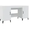 Image de Bureau Blanc 140x50x75 Cm Bois D'ingénierie Vidaxl