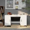 Image de 812771 vidaXL Bureau Blanc 140x50x75 cm Bois dingénierie