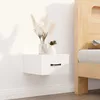 Image de Table De Chevet Murale Blanc Brillant 35x35x20 Cm Vidaxl
