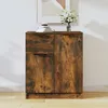 Image de Buffet Bas - Chêne Fumé - 60x30x70 cm - 4 Portes - Bois dIngénierie - Style Scandinave