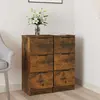 Image de Buffets 2 Pcs Chêne Fumé 30x30x70 Cm Bois D'ingénierie Vidaxl