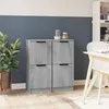 Image de vidaXL 2x Buffets Armoires Latérales Armoires de Rangement Meubles de Chambre à Coucher Intérieur Sonoma Gris 30x30x70 cm 817021