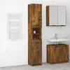 Image de Armoire de Bain - Chêne Fumé - 32x34x1885 cm - Bois dingénierie - Montage facile - Salle de bain