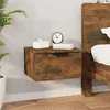 Image de vidaXL Table de chevet murale Chêne fumé 34x30x20 cm817087