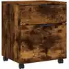 Image de Classeur Mobile Avec Roues Chêne Fumé 45x38x54 Cm Bois Vidaxl
