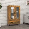 Image de Buffet - Chêne Fumé - 70x31x115 cm - 2 Portes - Bois dingénierie - Contemporain
