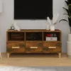 Image de vidaXL Meuble TV Chêne fumé 102x36x50 cm Bois dingénierie 817495