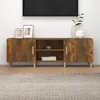 Image de vidaXL Meuble TV Chêne fumé 150x30x50 cm Bois dingénierie 817501