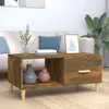 Image de Table Basse Chêne Fumé 89,5x50x40 Cm Bois D'ingénierie Vidaxl