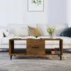 Image de Table Basse Chêne Fumé 102x50x40 Cm Bois D'ingénierie Vidaxl