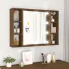 Image de Armoire À Miroir Avec Led Chêne Marron 76x15x55 Cm Vidaxl