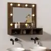 Image de Armoire À Miroir Avec Led Chêne Marron 60x31,5x62 Cm Vidaxl