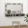 Image de Armoire À Miroir Avec Led Sonoma Gris 90x31,5x62 Cm Vidaxl