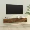Image de Meubles Tv Muraux 2pcs Chêne Fumé 100x30x30cm Bois D'ingénierie Vidaxl