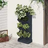 Image de vidaXL Ensemble de jardinières verticales 4 pcs Anthracite PP jardinière boîte à fleurs pot de jardin lit surélevé 152207