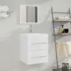 Image de Meuble Lavabo Avec Bassin Intégré Blanc Bois D'ingénierie Vidaxl