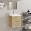 Image de Armoire Lavabo De Salle De Bain Bassin Et Miroir Chêne Sonoma Vidaxl