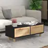 Image de Table Basse Noir 80x40x30 Cm Bois D'ingénierie Et Pin Massif Vidaxl