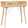 Image de Vidaxl table console marron 80x30x75 cm bois massif pin rotin naturel