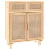 Image de Vidaxl buffet marron 60x30x75 cm bois de pin massif et rotin naturel