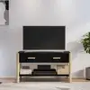 Image de Meuble Tv Noir 82x38x45 Cm Bois D'ingénierie Vidaxl